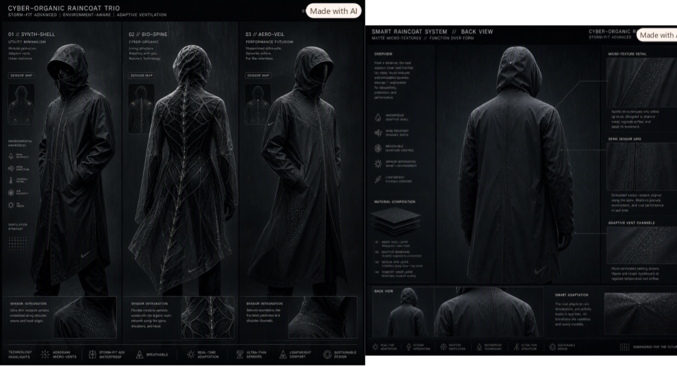 Image of Advanced Raincoat Inspired by Aerogami Technology
